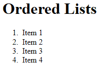 Ordered Lists