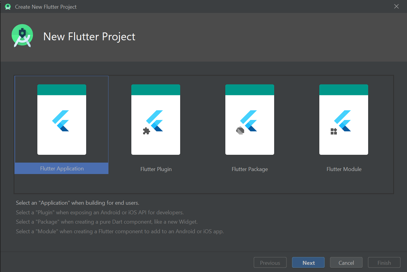 next option in Flutter application
