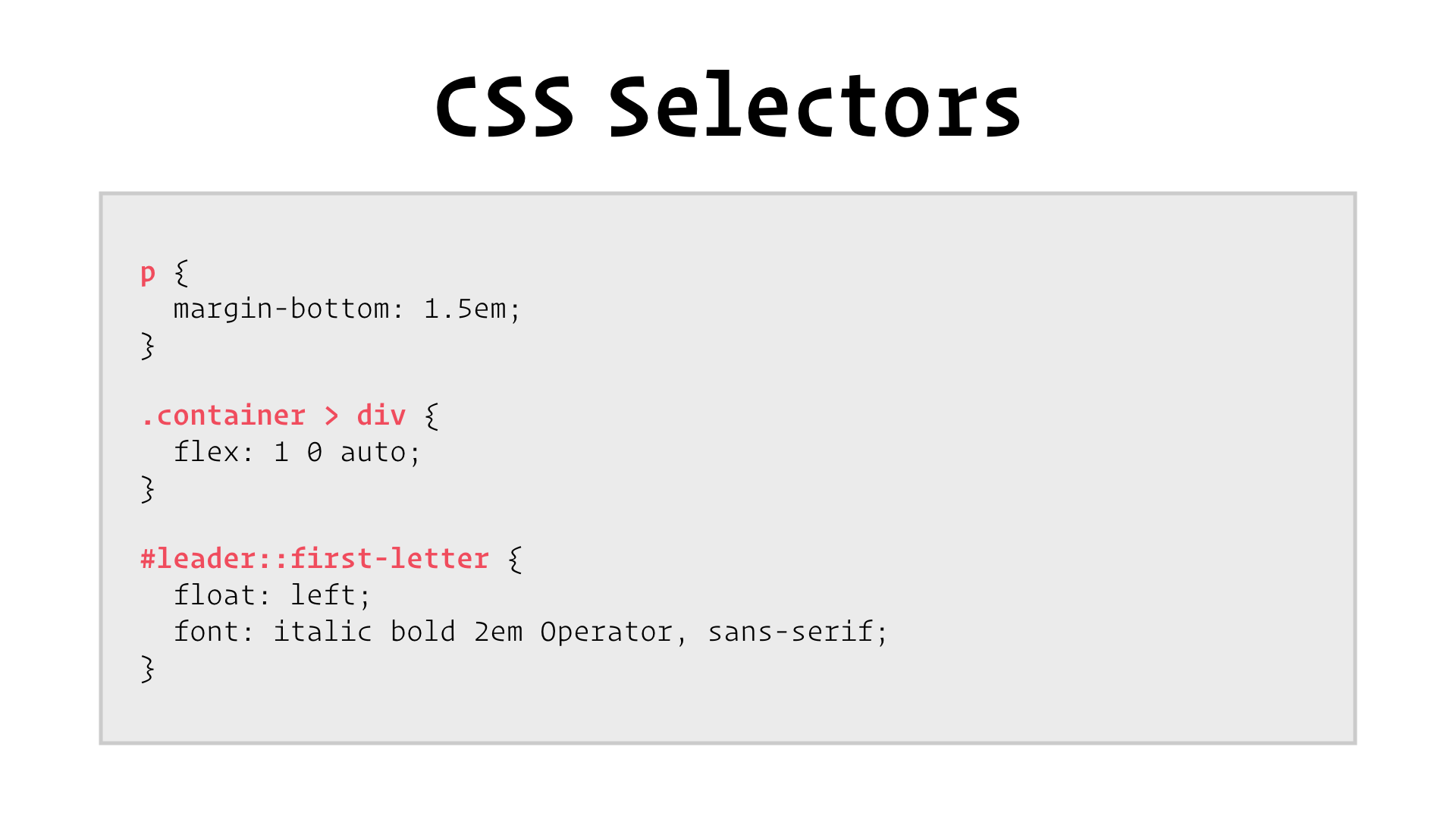 html selector notation