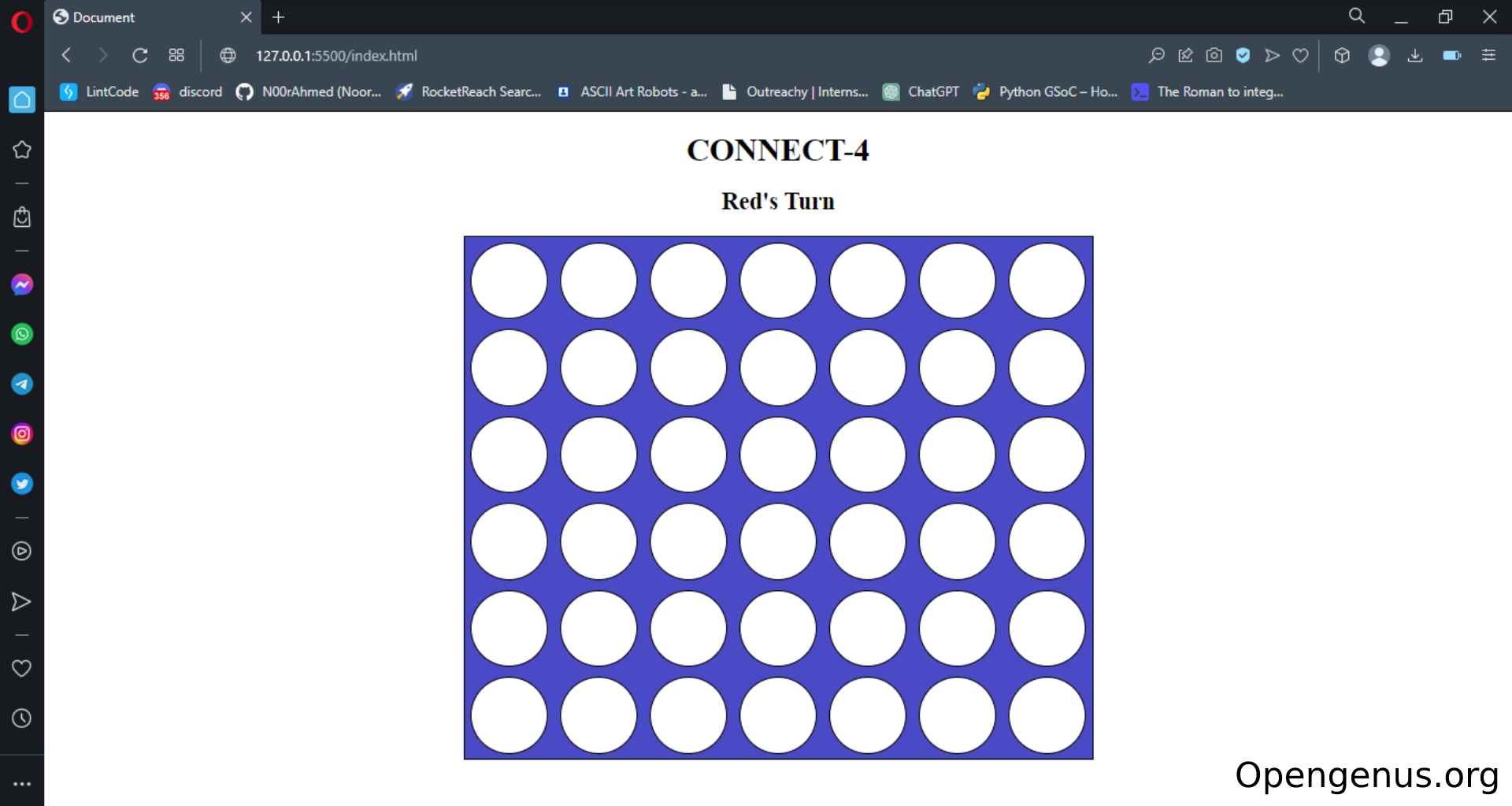 Connect Four game in HTML/CSS and JS