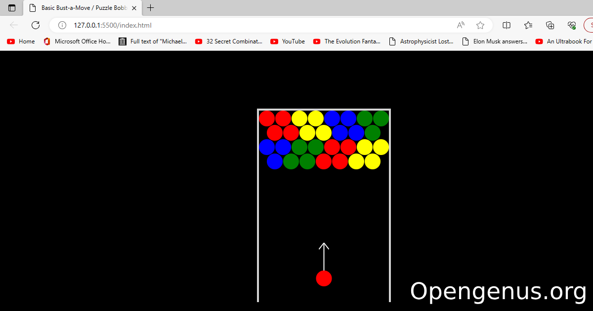 Simple Bubble Shooter Game using JavaScript with Free Source Code